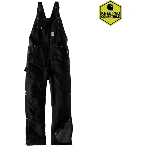 Carhartt FIRM DUCK INSULATED BIB OVERALL 104393 - Schwarz - M - Arbeits- & Schutzkleidung, dicker Latz-Overall mit Segelleinen-Dämmung für optimalen Komfort und Wärme bei der Arbeit.