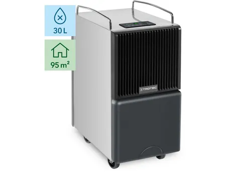 TROTEC Luftentfeuchter TTK 120 E – 30 L/Tag für große Räume - Luftentfeuchter für Räume bis 48 m², mit Hygrostat und Autoabschaltung. Ideal zur Schimmelprävention und Wäschetrocknung, inkl. 24h-Timer und aktivem Geruchsfilter.