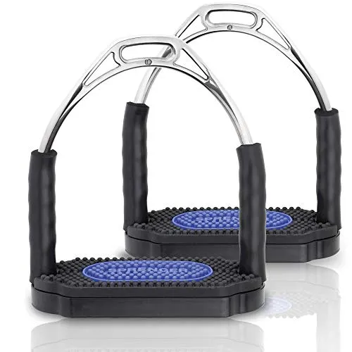 Sprenger Bow Balance Steigbügel - Edelstahl rostfrei, 120 mm Trittweite - Steigbügeleisen für Reitsattel mit gebogener Form und System-4-Gelenk für optimalen Komfort und Sicherheit. Stoßdämpfend und gelenkschonend, ideal für Reiter, die Wert auf Balance legen.
