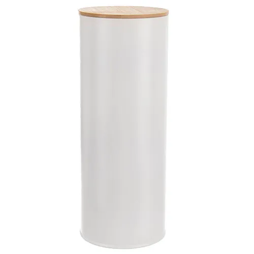 ORION WHITELINE Spaghetti Dose aus Blech und Bambus - Ø 11 cm - Praktische Dose für Spaghetti, aus robustem Metall mit einem eleganten Bambusdeckel. Ideal zur Aufbewahrung von Lebensmitteln, sorgt für Ordnung in der Küche und hat ein Volumen von 2,65 l.