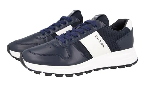 PRADA Leder Prax01 Sneaker - 4E3571 - Baltico Navy Blau Weiss - NEU -  6,5 40,5