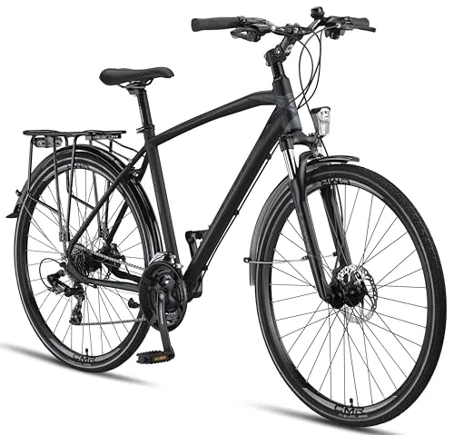 Licorne Bike Premium Touring Trekking Bike - 28 Zoll Aluminium, 21 Gang-Schaltung, ideal für Alltag und Ausflüge, mit kostenlosem Werkzeugset und einzigartigem Design