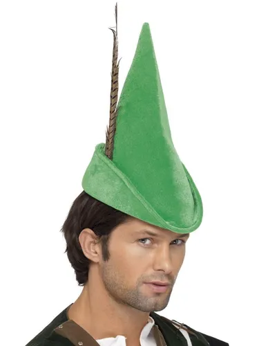 Smiffys Grün Robin Hood Peter Pan Hut Erwachsene Buch Tag Herren Damen Kostüm