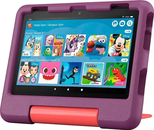 AMAZON Fire HD 8 Kids-Tablet – 32GB | 12. Gen | Violett - Tablets für Kinder mit 13 Std Akkulaufzeit, 8 Zoll IPS-Display und robustem Design – ideal für sicheres Spielen und Lernen!