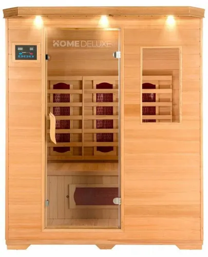 HOME DELUXE Infrarotkabine REDSUN L - Wärmekabinen, perfekte Lösung für Ihre Wellnessoase mit gemütlichen Saunagängen nach der Arbeit – entspannen Sie alleine oder gemeinsam.