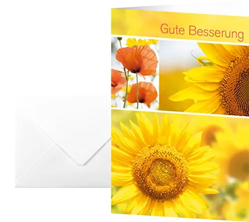 SIGEL DS047 Karten gute Besserung, 10 Stück mit Umschlägen, ideal zum Bedrucken, aus nachhaltigem Papier