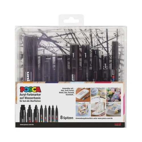 POSCA Acryl Kreidemarker 8ST schwarz #W