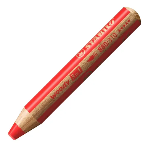 Stabilo Buntstifte woody 3 in 1, Multitalent für kreative Kinder - Schreibutensilien, 3 in 1 Buntstift, Wassermalfarbe und Wachsmalkreide - ideal für kleine Hände, bruchsichere Mine und hohe Farbintensität auf verschiedenen Oberflächen.