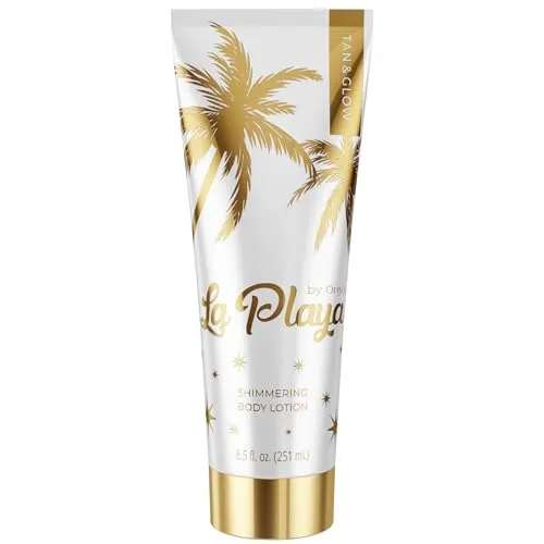 Onyx La Playa Tan & Glow Schimmer Bodylotion | Sonnencreme & After Sun Lotion mit Glitzer | Hydratisierende Pflege | Für Strahlende Haut & Glänzende Bräune | Für Solarium, Sonnenstudio & Außenbräune