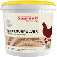 Supravit Kieselgur für Hühner - Mineralische Stallstreu auf Basis von natürlichem Diatomit-Pulver, ideal für die moderne Geflügelhaltung, sorgt für ein sauberes und hygienisches Umfeld.