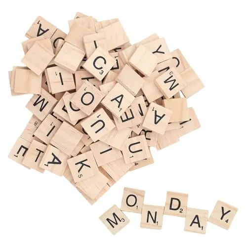 Stück Holzbuchstaben,Holzbuchstaben Scrabble,Buchstaben Holz,Scrabble Buchstaben Holz,A Bis Z,mit Zahlen,für Basteln,Buchstabieren,Geschenk,Lernen,20 x 18 x 4mm 100