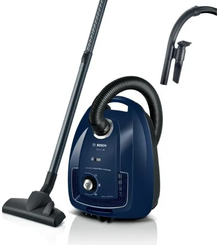BOSCH Bodenstaubsauger BGD38BU2 - 600 W, mit Beutel aus 30 % recyceltem Kunststoff, langlebig mit 10 Jahren Motorgarantie und PowerProtect System für effektive Reinigung