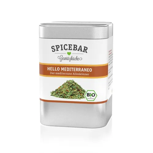 Hello Mediterraneo Gewürz 45g, bio - Bio Gewürz für die mediterrane Küche, alles natürlich und ohne Konservierungsstoffe – ideal für kreative Kochabenteuer!