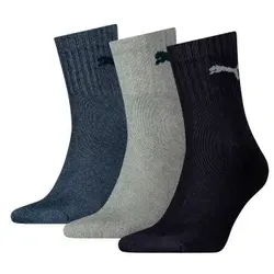 Puma 3P Short Crew Unisex Socks Marine/Grau Strl 35/39