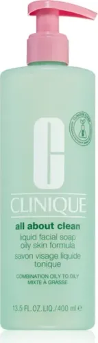 CLINIQUE 3-Phasen-Systempflege Liquid Facial Oily Gesichtsseife 400 ml - Deal des Tages: Effektive Gesichtsreinigung für ölige Haut, entfernt Unreinheiten und bereitet optimal auf die Pflege vor.
