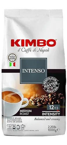 Kimbo Intenso 1kg Bohnen - Italienische Kaffeebohnen, ideal für Espresso und Cappuccino, ohne Farbstoffe und künstliche Aromen, perfekt für Kaffeeliebhaber.