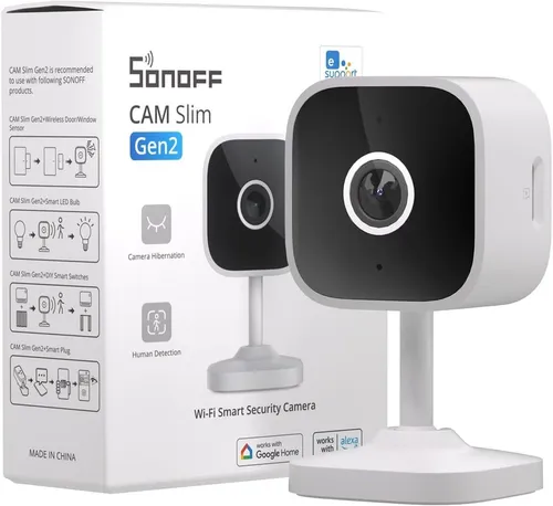 SONOFF WIFI IP Kamera 1080P – Smarte Überwachungskamera mit Nachtsicht - Überwachungskamera für Innen und Außen mit 1080p Auflösung und Nachtsicht. Ideal für Babyphone oder Sicherheitslösungen. Kompatibel mit Amazon Alexa und Google Nest.