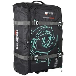 Mares Cruise Backpack Roller 2024 - schwarz/aquamarine - Gesellschaftsspiele Rucksack auf Rädern mit 128 Litern Volumen, leicht und ideal für Reisen mit Tauchausrüstung dank robuster Räder und gepolsterter Schultergurte.