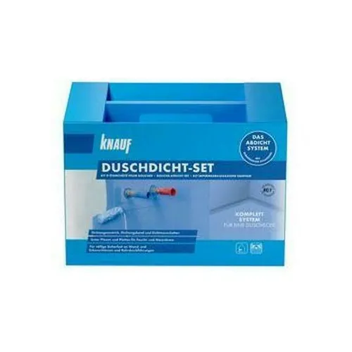 Knauf Duschdicht-Set – Wasserdichtes Abdichtungssystem in Blau - Dichtmaterialien für Badezimmer, ideal für Rohrdurchführungen und schützt vor Wasserschäden. Hergestellt in Deutschland aus hochwertigem Polyurethan.