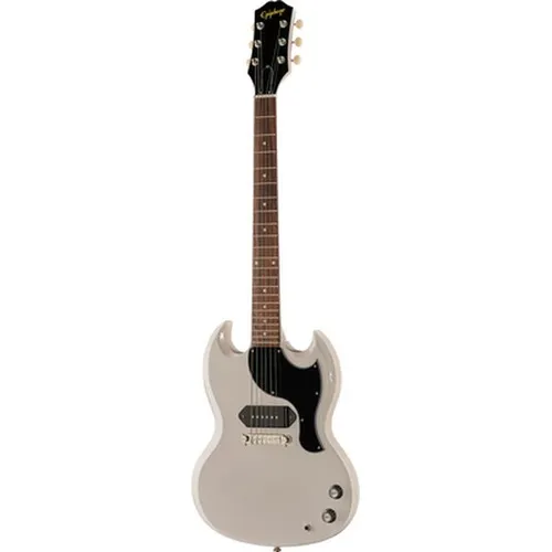 Epiphone YUNGBLUD SG Junior CW - Limitierte E-Gitarre in Classic White, mit Mahagoni-Korpus und P-90 Pro Tonabnehmer für kraftvollen Sound, inkl. Koffer - nur 600 Stück weltweit!