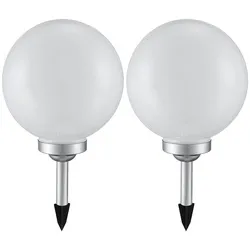 Solarleuchte Außen LED Stecklampe 2er Set - Gartenkugel mit 8 Stunden Leuchtdauer - Lampen für Garten und Balkon, energiesparende Solarleuchten mit IP44 Schutz. Ideal zur Akzentuierung von Außenbereichen, einfach zu installieren und umweltfreundlich.
