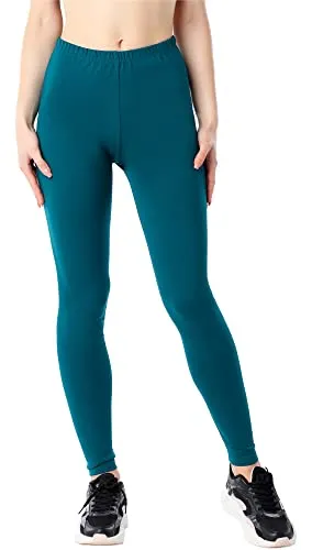 Bellivalini Damen Lange Leggings aus Bio-Baumwolle BLV50-183 (Smaragdgrün, XS)
