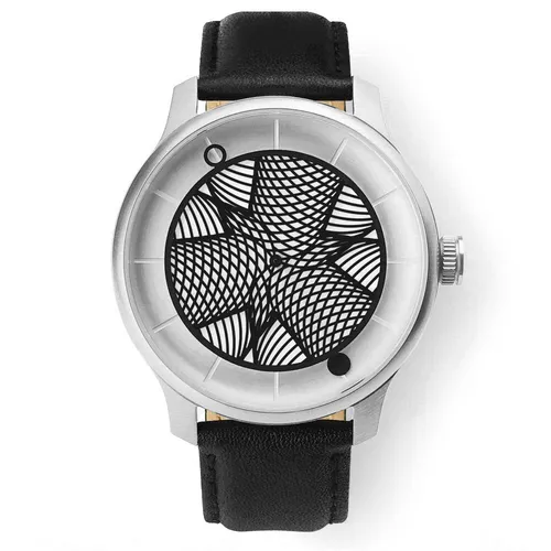 Humism Eidos Automatik Stahl Weiß Schwarz Saphir Leder 3D Unisex Uhr