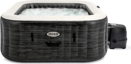 Intex Whirlpool »PureSpa Greystone Deluxe 4P« – Aufblasbares Relaxvergnügen - Aufstellpools: Genießen Sie mit bis zu 4 Personen entspannende Stunden im aufblasbaren Whirlpool, gefertigt aus robustem Vinyl in stilvollem Grau.