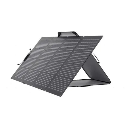EcoFlow 220W Solar Panel - Schwarz - Akkus, blitzschnell aufgerichtet und mit bifazialem Design für maximalen Stromgewinn, ideal für nachhaltige Energieversorgung bei jedem Wetter.