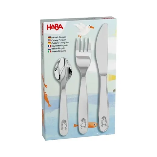 haba Kinderbesteck Besteck Pinguin 3-teiliges Set