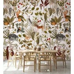 Marburg Fototapete Virginie, glatt, matt, moderne Tapete für Wohnzimmer Schlafzimmer Küche grün|weiß 2,65 m x 3,4 m