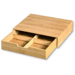 KESPER 58952 Box mit Schublade - Kaffeekapsel-Box und Teebox, aus FSC-zertifiziertem Bambus, ideal für die ordentliche Aufbewahrung von Kaffeekapseln und Teebeuteln
