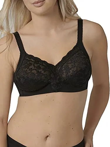 Triumph Damen Delicate Doreen N Non-wired Bra, Schwarz, 100F - Funktionsunterwäsche mit höchstem Tragekomfort, ohne Bügel und im beliebten Retro-Look, ideal für den täglichen Gebrauch.