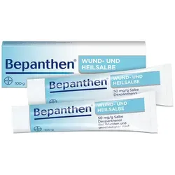 Bepanthen Wund- und Heilsalbe 2X100 g - Arzneimittel zur Wundheilung, fördert die Regeneration der Haut und ist ideal für die Behandlung von trockenen und rissigen Hautstellen.