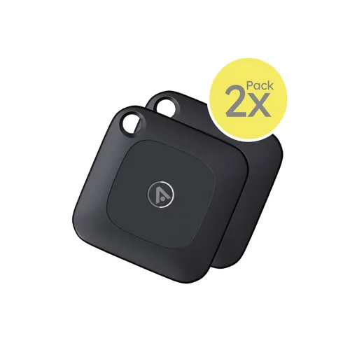 alkaya GPS Tracker 2er Set - Schwarz, für Handy und Schlüsselanhänger, kompatibel mit Apple-Geräten