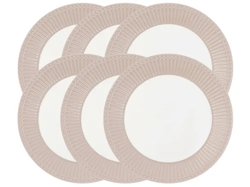 Greengate Geschirr-Set Alice Speiseteller creamy fudge 26,5cm Set6, Steinzeug