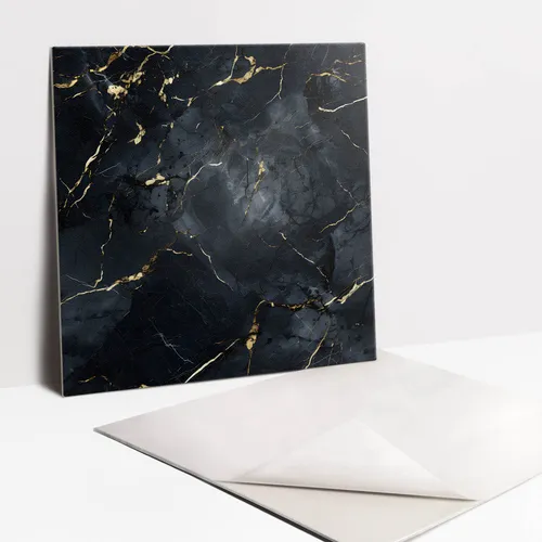Selbstklebende PVC-Fliesen Marmor mit Gold - Moderne selbstklebende Fliesen für Wand und Boden, ideal für Büro, Wohnzimmer und Küche. Mit edlem Marmor-Design und einfacher Anwendung bringen sie Stil und Eleganz in jeden Raum.