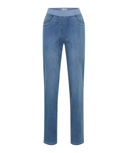 Raphaela by Brax Pamina Fun Light Denim & Colors - Schlupfhose aus hochwertigem Baumwollstretch, nachhaltig produziert und mit dekorativen Teilungsnähten. Ideal für komfortable und stilvolle Outfits.