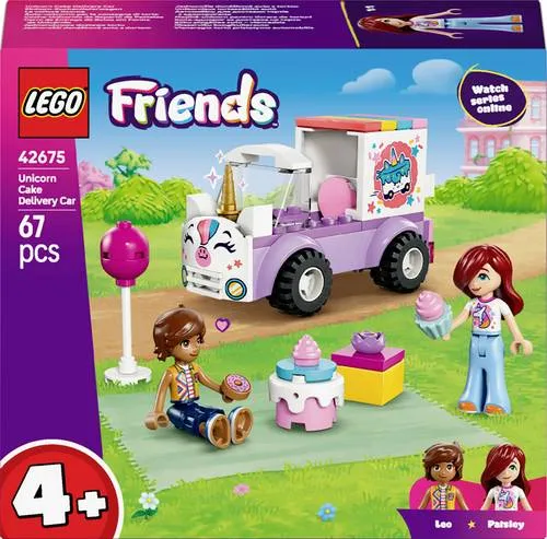 LEGO FRIENDS Einhorn-Kuchenlieferwagen (42675) - Bau- und Spielvergnügen mit dem LEGO FRIENDS Einhorn-Kuchenlieferwagen! Kinder ab 4 Jahren können mit 67 Teilen fantasievolle Geschichten rund um Einhörner und Geburtstagsüberraschungen erleben.