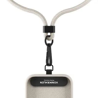 Infinity Go Gurt für Jede Marke - Cremefarben - Universelle Handy-Kette in Creme, ideal für stylische Sicherheit und komfortable Handhabung von Smartphones.
