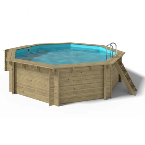 OKU Holzpool EMOTION-FUN Rund Ø 5.10 m - Swimmingpool aus hochwertigem Holz, ideal zum Aufstellen oder Einbauen, optional mit Filtertechnik erhältlich und perfekt für Familienfreuden im Garten.