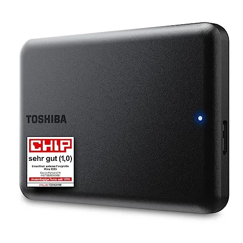 Toshiba Canvio Partner 2TB - Tragbare externe Festplatte, USB 3.2, hohe Übertragungsgeschwindigkeit und kompatibel mit Mac, Windows, Xbox, PS4, PS5