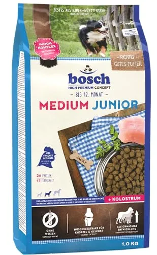 Bosch Medium Junior 15 kg - Weizenfreies Trockenfutter für Welpen mittelgroßer Rassen mit Immun-Komplex und 3% Rabatt für Stammkunden