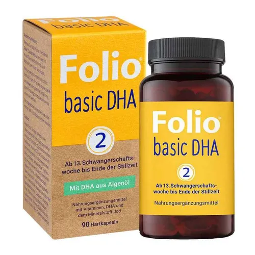 Folio 2 Basic DHA Hartkapseln - Nahrungsergänzung für Schwangerschaft und Stillzeit, unterstützt Mikrostoffversorgung und gesunde Gehirnfunktion