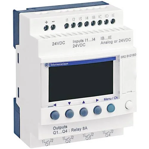 SR2B121JD Programmierbares Relais von SCHNEIDER ELECTRIC - Programmierbares Relais mit 8 Eingängen und 4 Ausgängen, ideal für flexible Automatisierungslösungen. Verlässlich und einfach zu integrieren in bestehende Systeme.