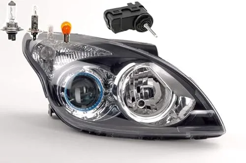 Johns Scheinwerfer für Hyundai i30 (07/2010-11/2011) Rechts mit Stellmotor - Komplettset Autoscheinwerfer mit H7/H1 Glühlampen und motorisierter Leuchtweitenregulierung für optimale Sicht und Sicherheit im Straßenverkehr.