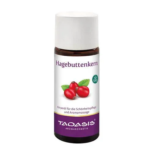 Hagebuttenkernöl Bio 50 ml von TAOASIS - Arzneimittel mit regenerierenden Eigenschaften, ideal zur Hautpflege und Unterstützung der Hautelastizität.