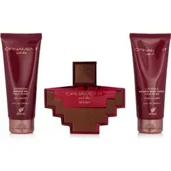 Afnan Ornament Purple Allure EDP Geschenkset 100 ml - Eau de Parfum Geschenkset für Damen mit fruchtigen und blumigen Noten, ideal für jeden Anlass. Enthält EDP, Duschgel und Body Lotion für ein luxuriöses Pflegeerlebnis.