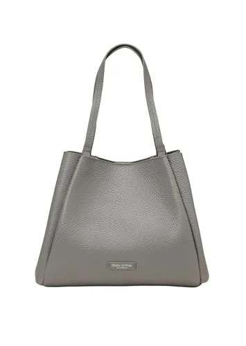Marc O'Polo Leder Schultertasche Biana Shopper in Basalt Grey - Stilvolle Schultertasche aus 100% Leder mit geräumigem Hauptfach und praktischen Fächern. Ideal für den Alltag, bietet Platz für Ihre Essentials und setzt modische Akzente.