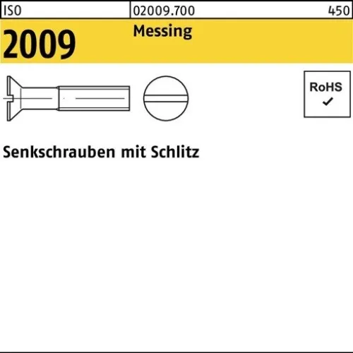 200er PACK(Stk)  002009700009030006 Senkschraube ISO 2009 m.Schlitz M 3 x 6 Mess